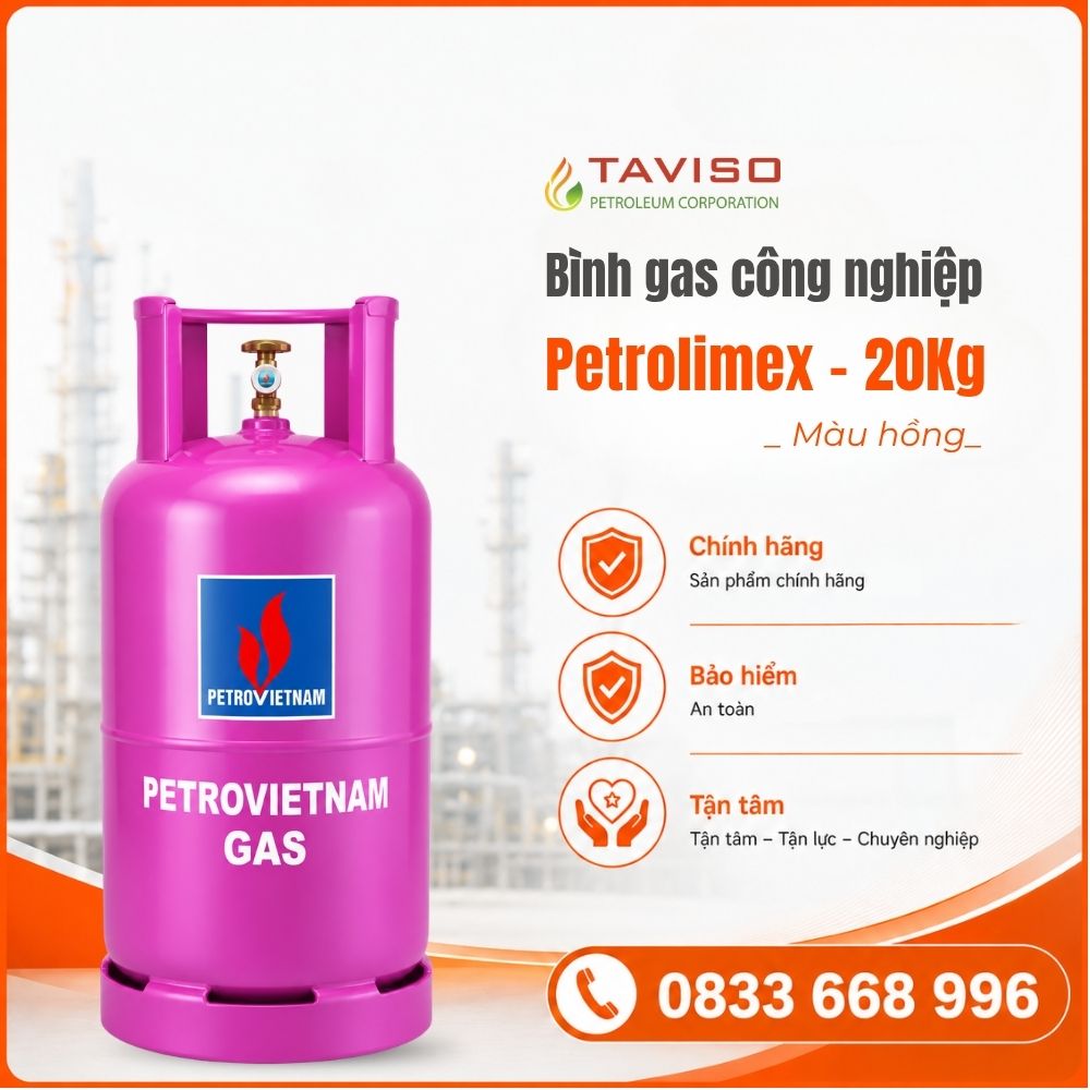 Petrolimex – 20Kg Bình Gas Petrovietnam 20Kg Màu Hồng Chính Hãng