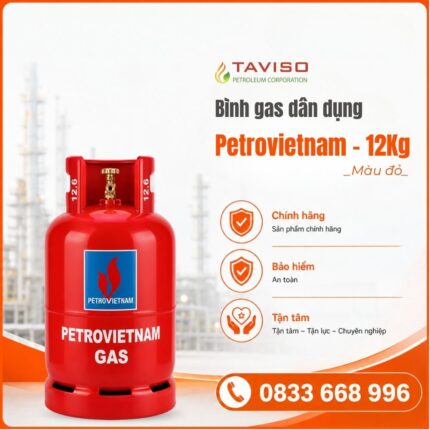 Bình Gas Petrovietnam 12Kg Màu Đỏ Chính Hãng