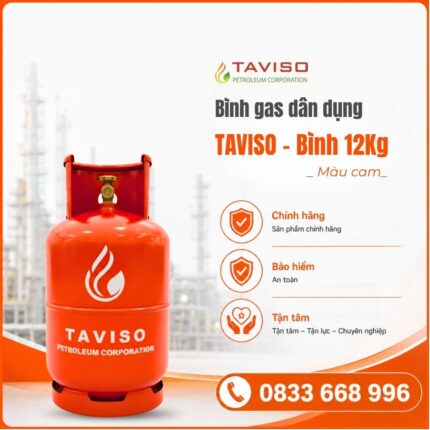 Bình Gas Dân Dụng Taviso 12Kg Chính Hãng Tân Việt Sơn
