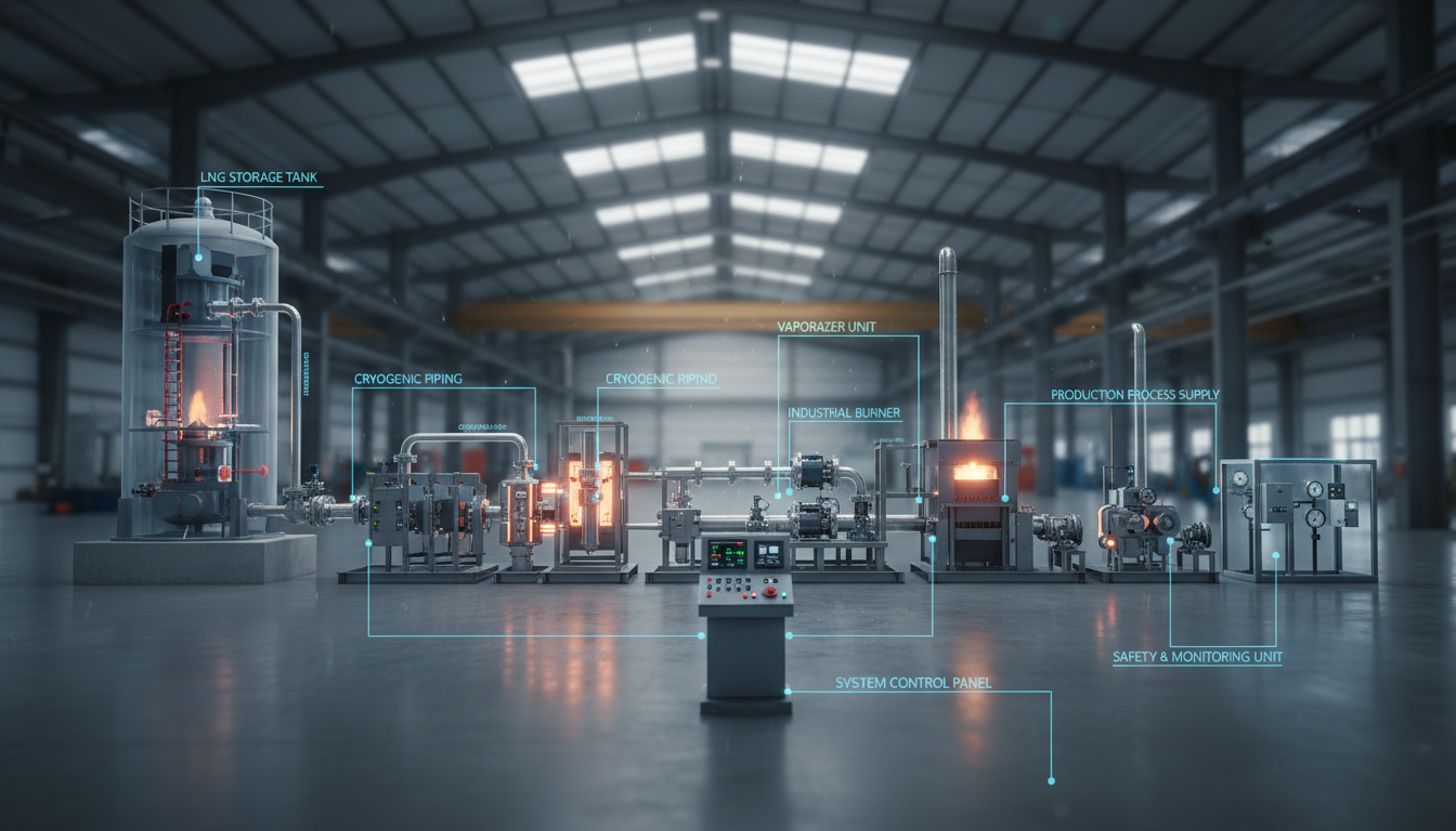 Cấu tạo cơ bản của một hệ thống gas công nghiệp tiêu chuẩn