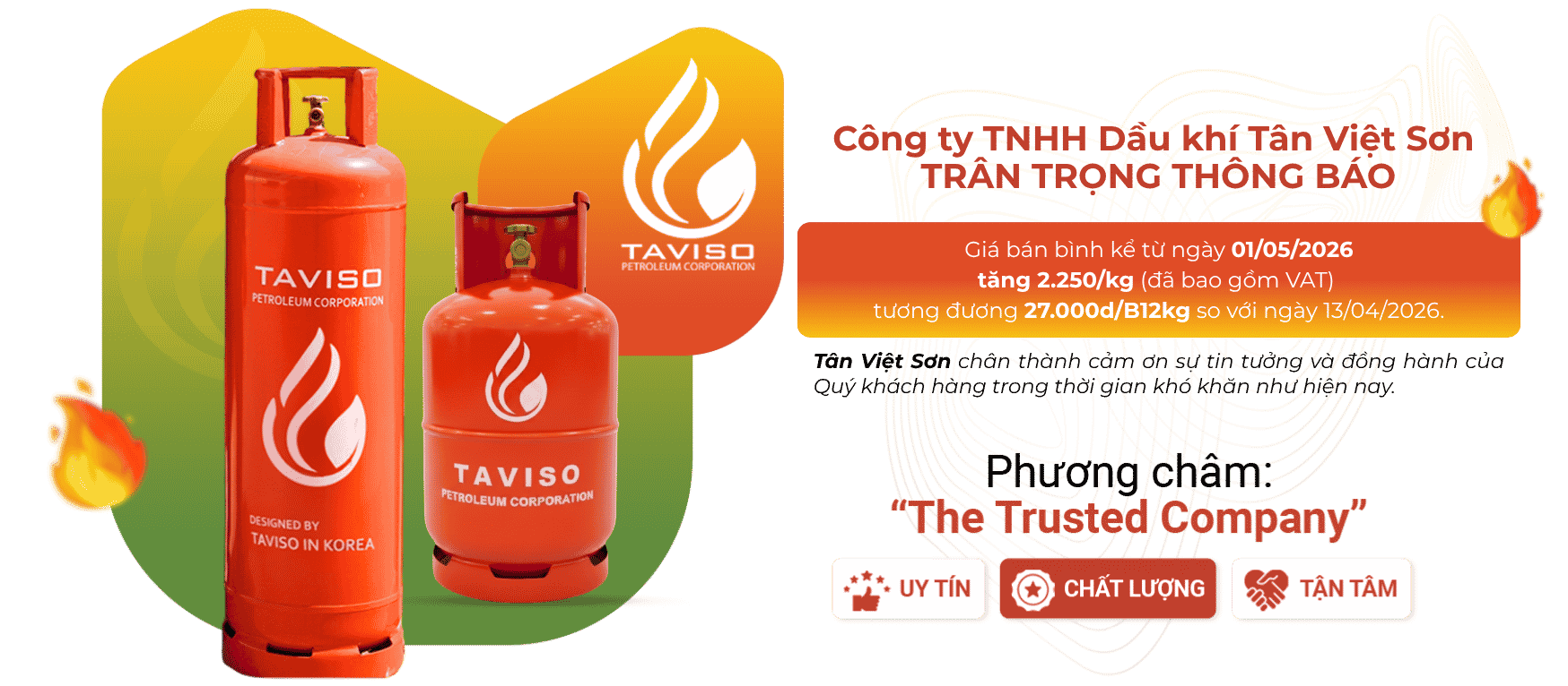 giá gas tháng 5
